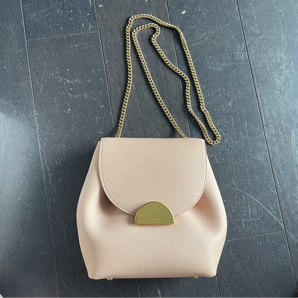Polene numero un mini leather crossbody bag in pink - Picture 2 of 14